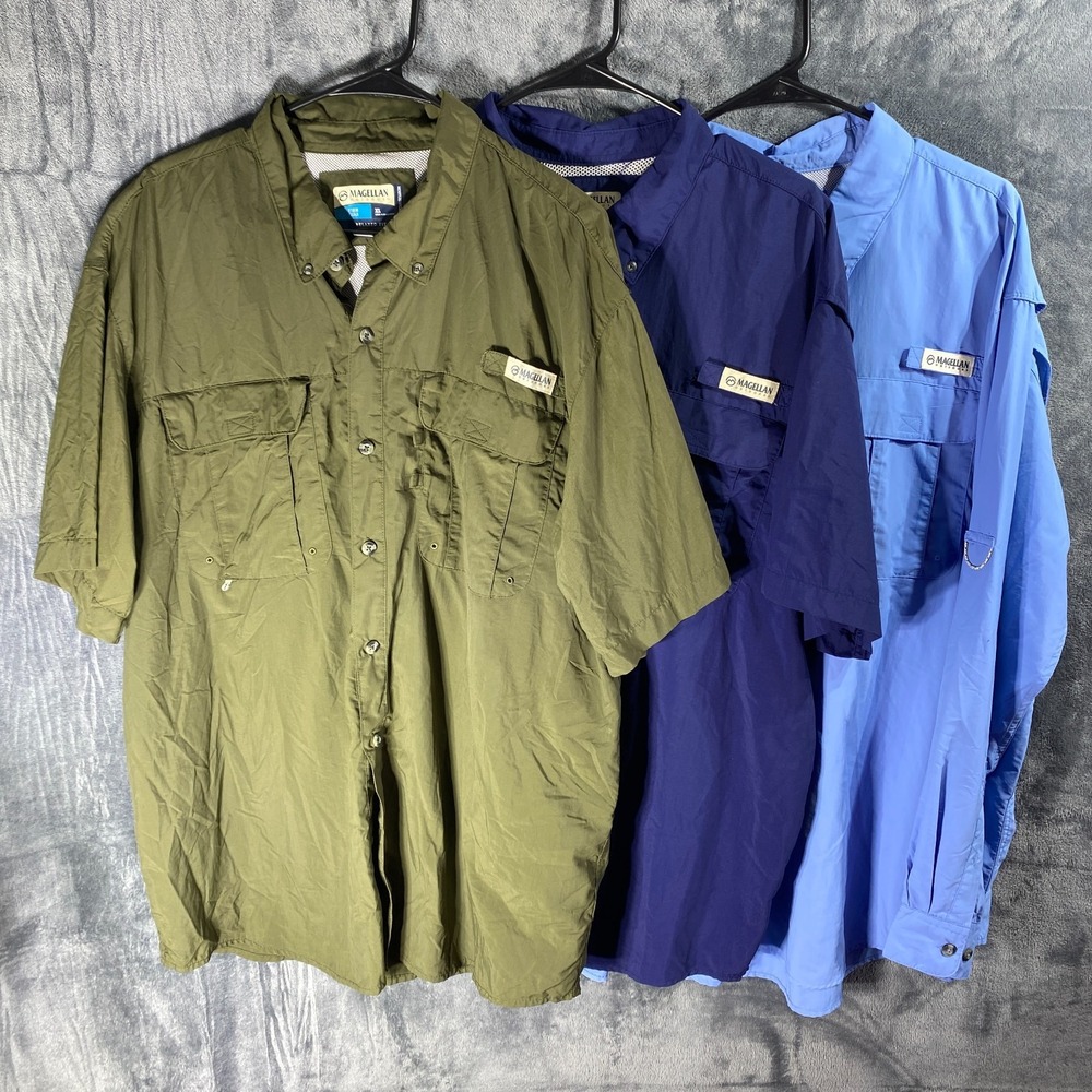 Lot Of 3 Magellan Fish Gear Shirt Men XL Relaxed Fit Hunting Gorpcore Vented EUC